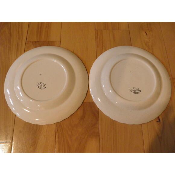 Dinner Plates Vernon Ware By Metlox True Blue Hand Painted Blue Flower Set of 2 - Picture 13 of 13